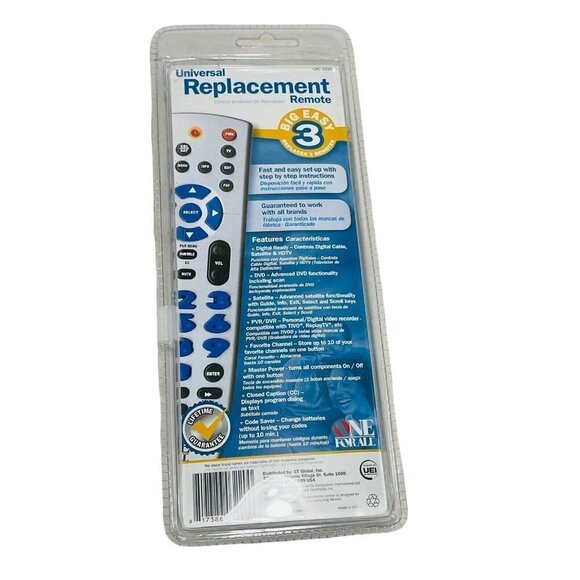 One For All Universal Brand Replacement Remote Big Number Button Tv DVD Urc3220 - Picture 2 of 8